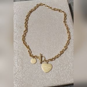 18k Gold Plated Stainless Steel Heart Chain Necklace